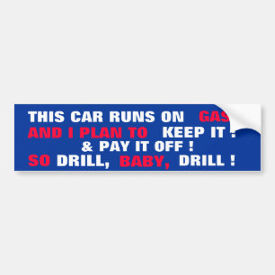 DEZE AUTO LOOPT OP GAS!    IK PLAN HET TE HOUDEN! BUMPERSTICKER