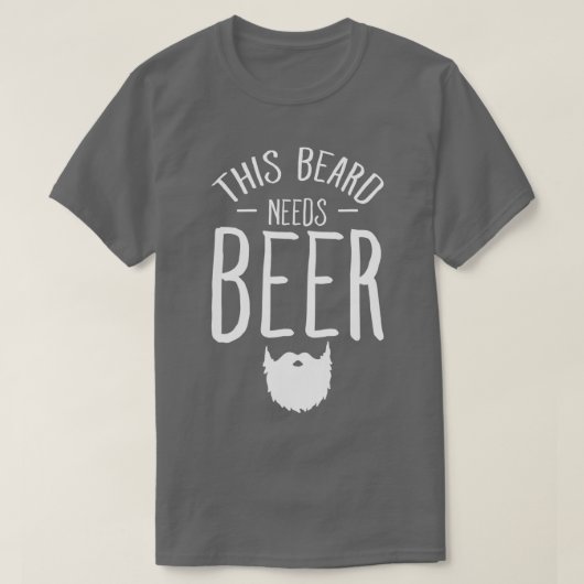 Deze baard heeft bier Bearded Man nodig T-shirt (Design voorkant)
