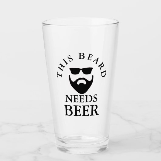 Deze baard heeft bier nodig glas (Voorkant)