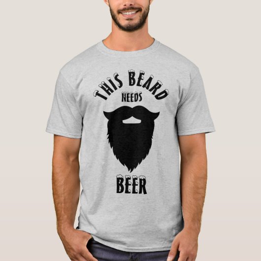 Deze baard heeft bier nodig, t-shirt (Voorkant)
