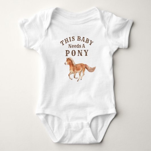 Deze baby heeft een pony met een galoppingpaard no romper (Voorkant)