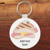 Deze Bacon Sandwich-afbeelding aanpassen Sleutelhanger (Voorkant)