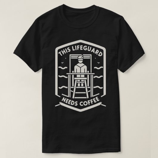 Deze badmeester heeft Coffee Funny Graphic S 2 nod T-shirt (Design voorkant)