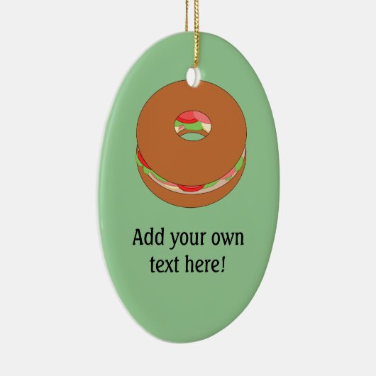 Deze Bagel-afbeelding aanpassen Keramisch Ornament (Rechts)