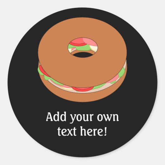 Deze Bagel-afbeelding aanpassen Ronde Sticker (Voorkant)