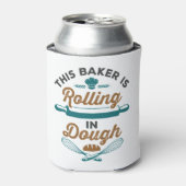 Deze Baker is aan het rollen in Dough Baking Baker Blikjeskoeler (Blikje Voorkant)