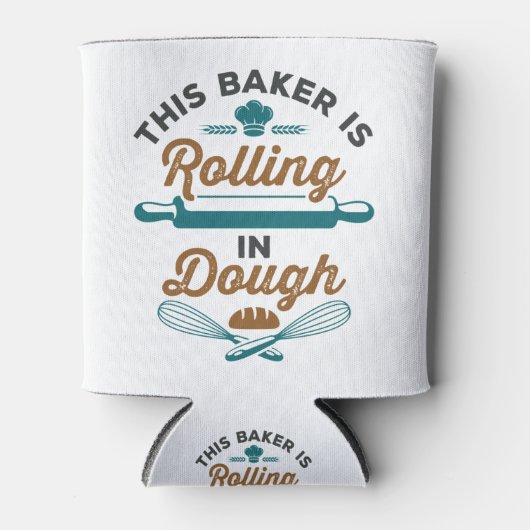 Deze Baker is aan het rollen in Dough Baking Baker Blikjeskoeler (Voorkant)