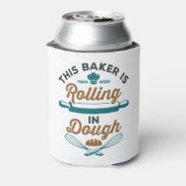 Deze Baker is aan het rollen in Dough Baking Baker Blikjeskoeler (Blikje Achterkant)