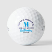 'Deze bal is van papa' Blue Monogram (Voorkant)