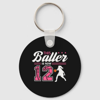 Deze Baller Is 12 Jaar Oud Basball 12e Verjaardag Sleutelhanger