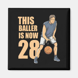 Deze baller is 28 schattig 28e basketbal voor jong magneet