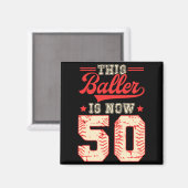 Deze Baller Is 50 Baseball Knuckleballer Thuisloop Magneet (Voorkant / Achterkant)