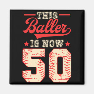 Deze Baller Is 50 Baseball Knuckleballer Thuisloop Magneet