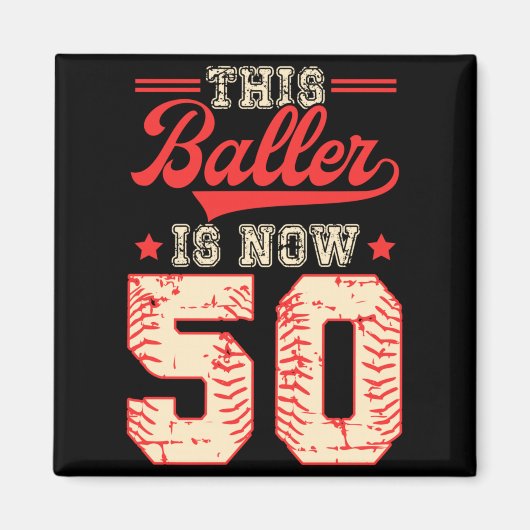 Deze Baller Is 50 Baseball Knuckleballer Thuisloop Magneet (Voorkant)