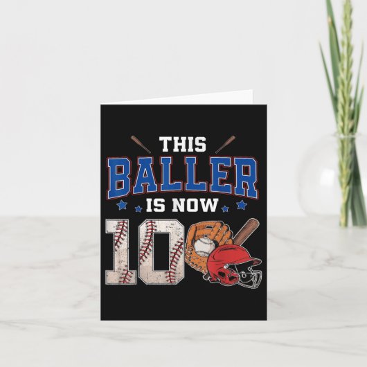 Deze baller is nu 10 jaar oud honkbal 10e geboorte kaart (Voorkant)