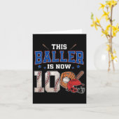 Deze baller is nu 10 jaar oud honkbal 10e geboorte kaart (Gele Bloem)