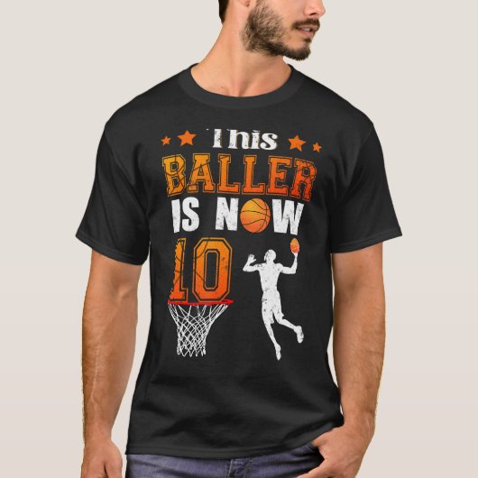 Deze Baller is nu 10-jarige Basketball Theme BdB. T-shirt (Voorkant)