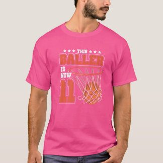 Deze baller is nu 11 11e verjaardag basketbal PL T-shirt