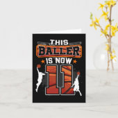 Deze Baller Is Nu 11 Cool Basketbal 11de verjaarda Kaart (Gele Bloem)