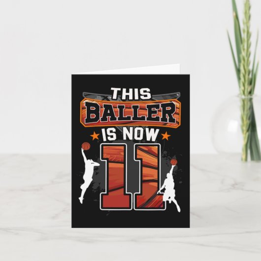 Deze Baller Is Nu 11 Cool Basketbal 11e verjaardag Kaart (Voorkant)