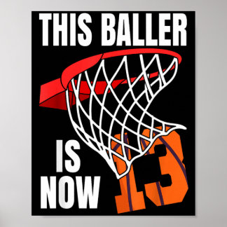 Deze Baller Is Nu 13 - 13e Verjaardag Honkbal Poster