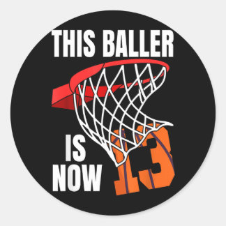 Deze Baller Is Nu 13 - 13e Verjaardag Honkbal Ronde Sticker