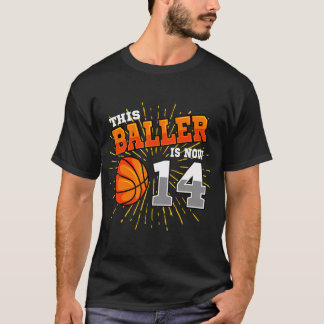 Deze baller is nu 14 basketbal 14e verjaardag par t-shirt