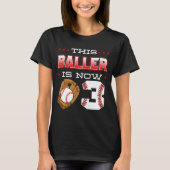 Deze baller is nu 3 honkbal verjaardagsthemafeest t-shirt (Voorkant)