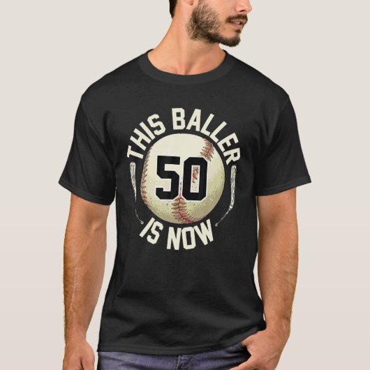 Deze baller is nu 50 honkbal 50e verjaardag softb t-shirt (Voorkant)