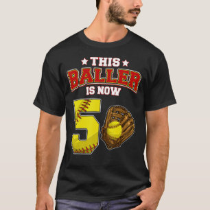 Deze baller is nu 5 jaar oud softbal spelers 5t t-shirt