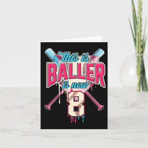Deze baller is nu 8 Ice Cream Drip Baseball 8th B Kaart