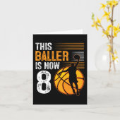 Deze Baller Is Nu 8 Jaar Oud Basketbal 8e Verjaard Kaart (Gele Bloem)