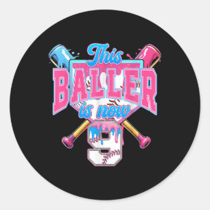 Deze baller is nu 9 Ice Cream Drip Baseball 9th B Ronde Sticker