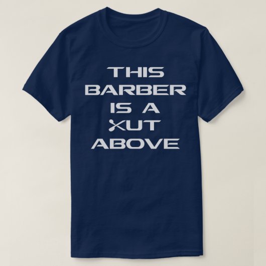 DEZE BARBER IS BOVENSTAANDE KORTE T-SHIRT (Design voorkant)