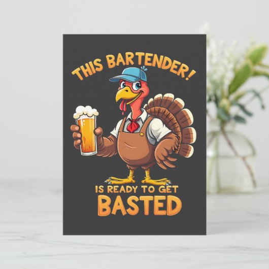 Deze barman is klaar om te worden gestraald kaart (Staand voorkant)