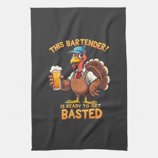 Deze barman is klaar om te worden gestraald theedoek (Verticaal)