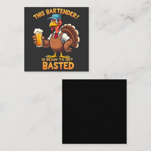 Deze barman is klaar om te worden gestraald vierkante visitekaartje (Voorkant / Achterkant)