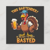 Deze barman is klaar om te worden gestraald vierkante visitekaartje (Voorkant)