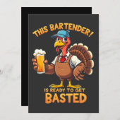 Deze bartender is klaar om knock-out te gaan kaart (Voorkant / Achterkant)