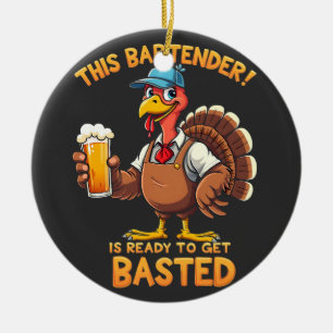 Deze bartender is klaar om knock-out te gaan keramisch ornament