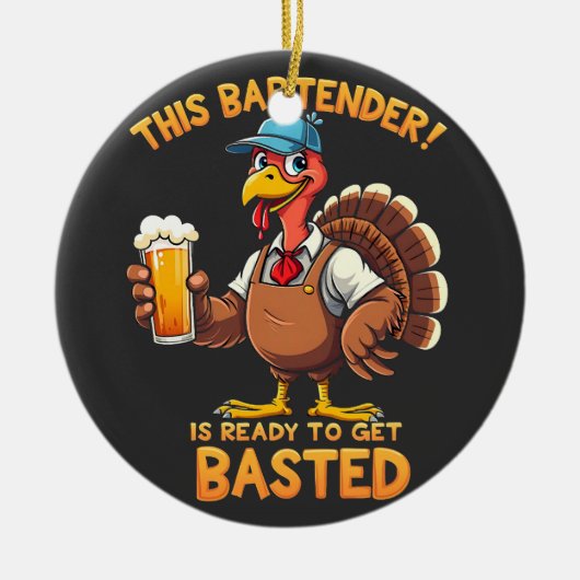 Deze bartender is klaar om knock-out te gaan keramisch ornament (Voorkant)