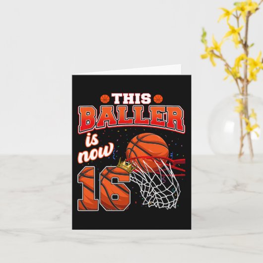 Deze Basketball Baller is nu 16 jaar oud en gelukk Kaart (Gele Bloem)