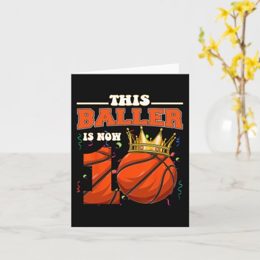 Deze Basketbalspeler Is Nu 10 Jaar Oud Gelukkig M Kaart (Gele Bloem)