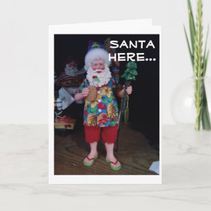 DEZE BEACH SANTA IS HIER MET HOLIDAY CHEER FEESTDAGEN KAART