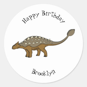 Deze beestje van de ankylosaurus gepantserde dinos ronde sticker