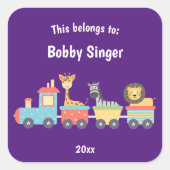 Deze behoort tot Back to School Speelgoed Zoo Trai Vierkante Sticker (Voorkant)