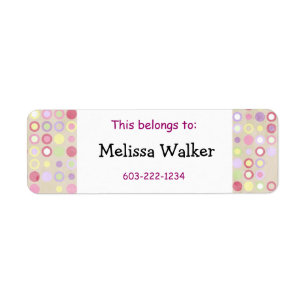 Deze behoort tot - Custom Name Pink Stippen Kind Etiket