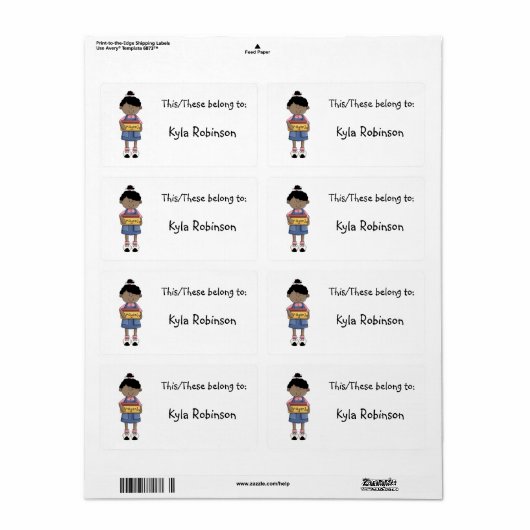 Deze behoren tot:-Personalize Item+Name Etiket (Full Sheet)