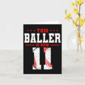 Deze bezoeker is nu 11-jarige Baseball Theme Bday Kaart (Gele Bloem)
