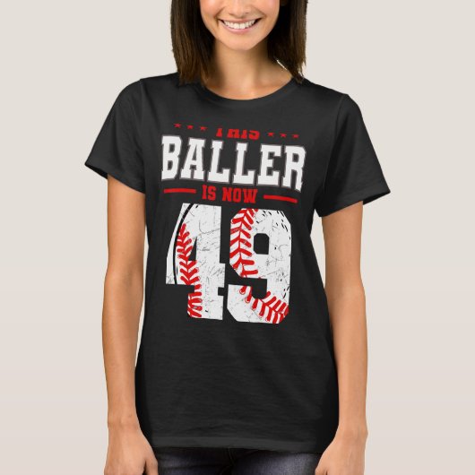 Deze bezoeker is nu 50-jarige Baseball Theme Bday T-shirt (Voorkant)